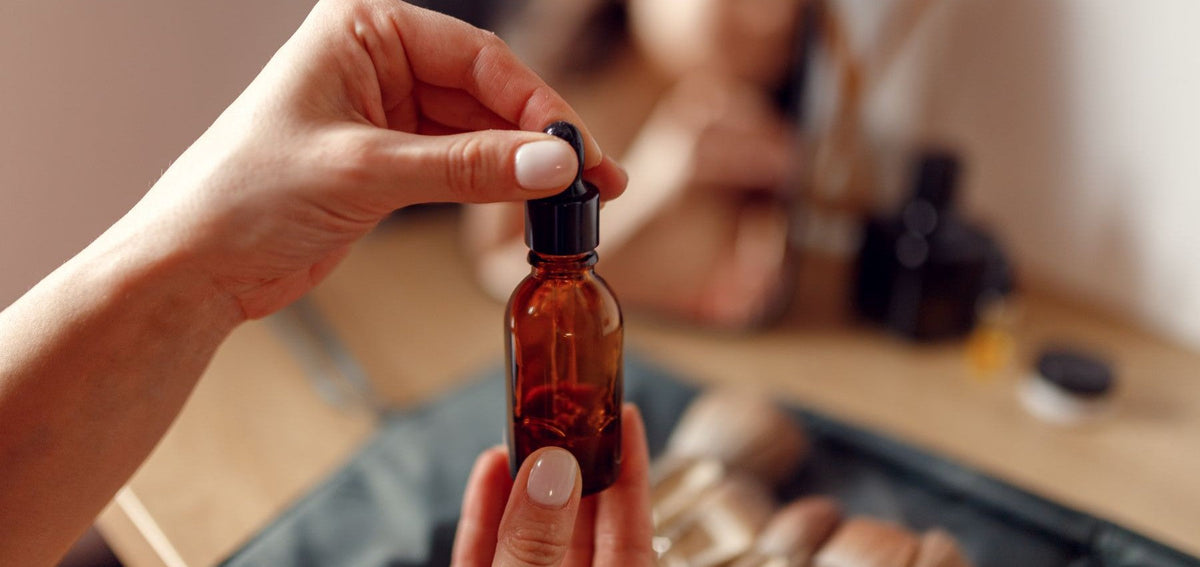 Single face serum bottle representing how many products to use in one skincare step